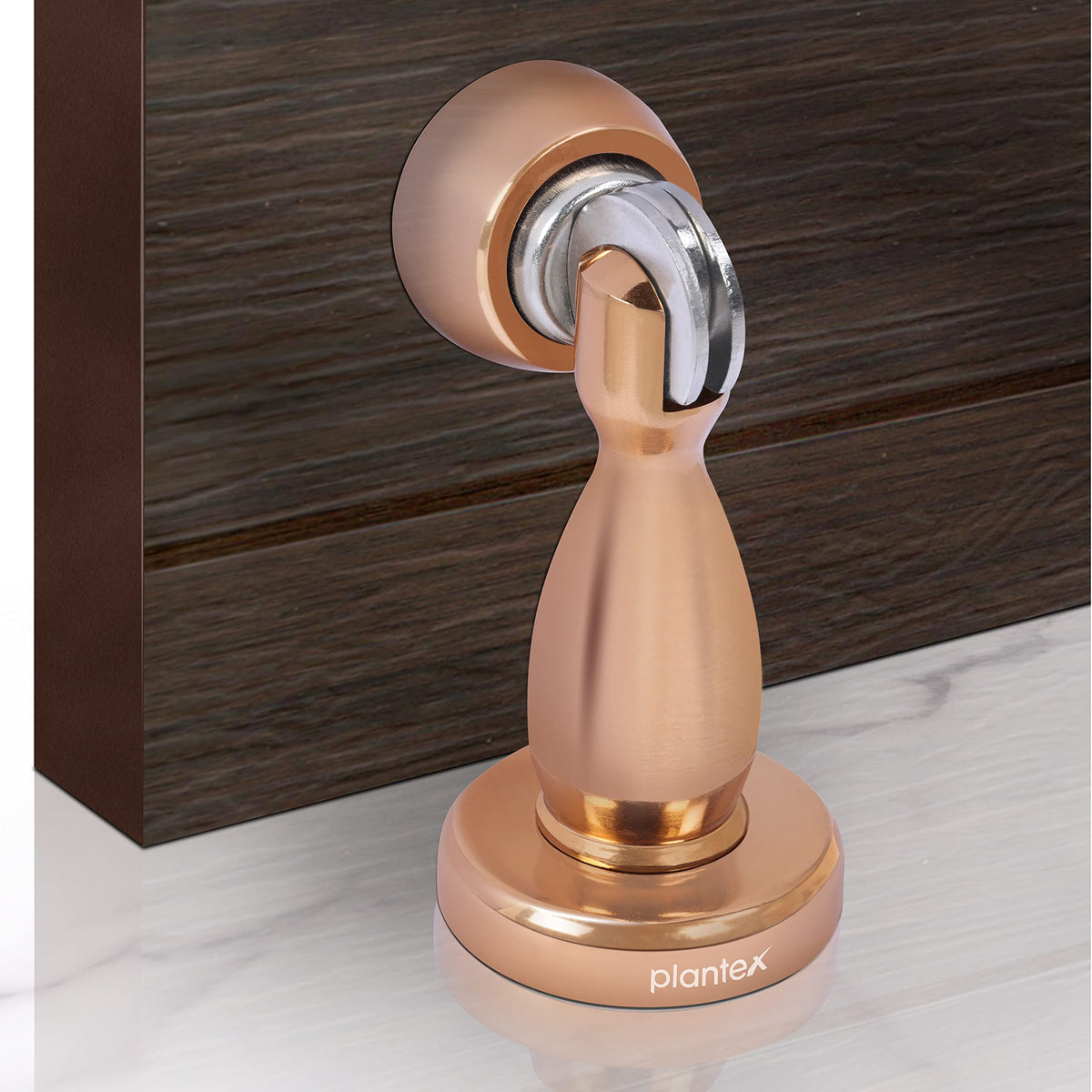 Plantex Magnetic Door Stopper for Home/ 360 Degree Magnet Door Catcher/Door Holder for Main Door/Bedroom/Office and Hotel Door - Pack of 4 (4 inch, Rose Gold)