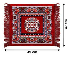 Heart Home Velvet Prayer Mat|Square Shape & Soft Velvet Material|Meditation Mat|Multipurpose Velvet Rug Mat|Size 49 x 47 CM|Pack of 3(Maroon)