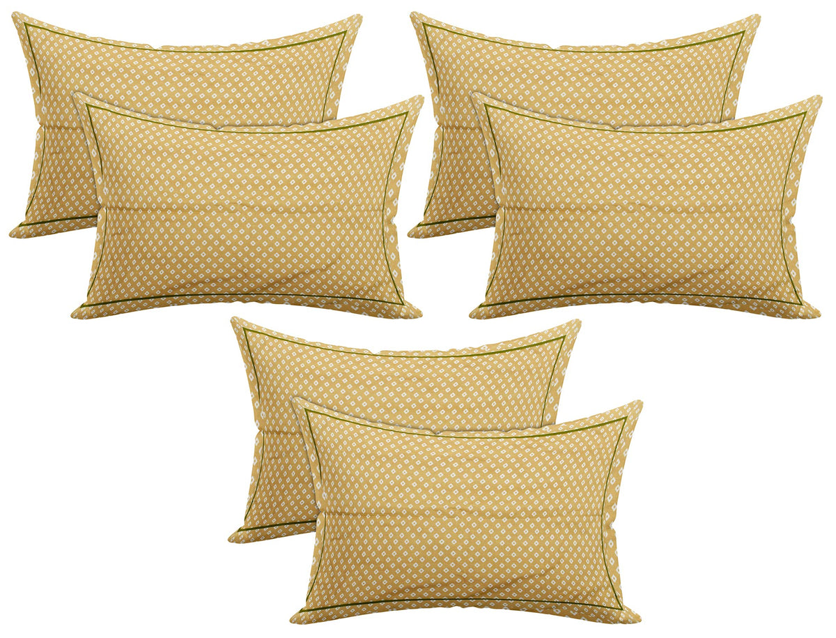 Kuber Industries Rhombus Design Set of 6 Soft & Smooth Cotton Pillow Cover 18 x 28 inch (Green)