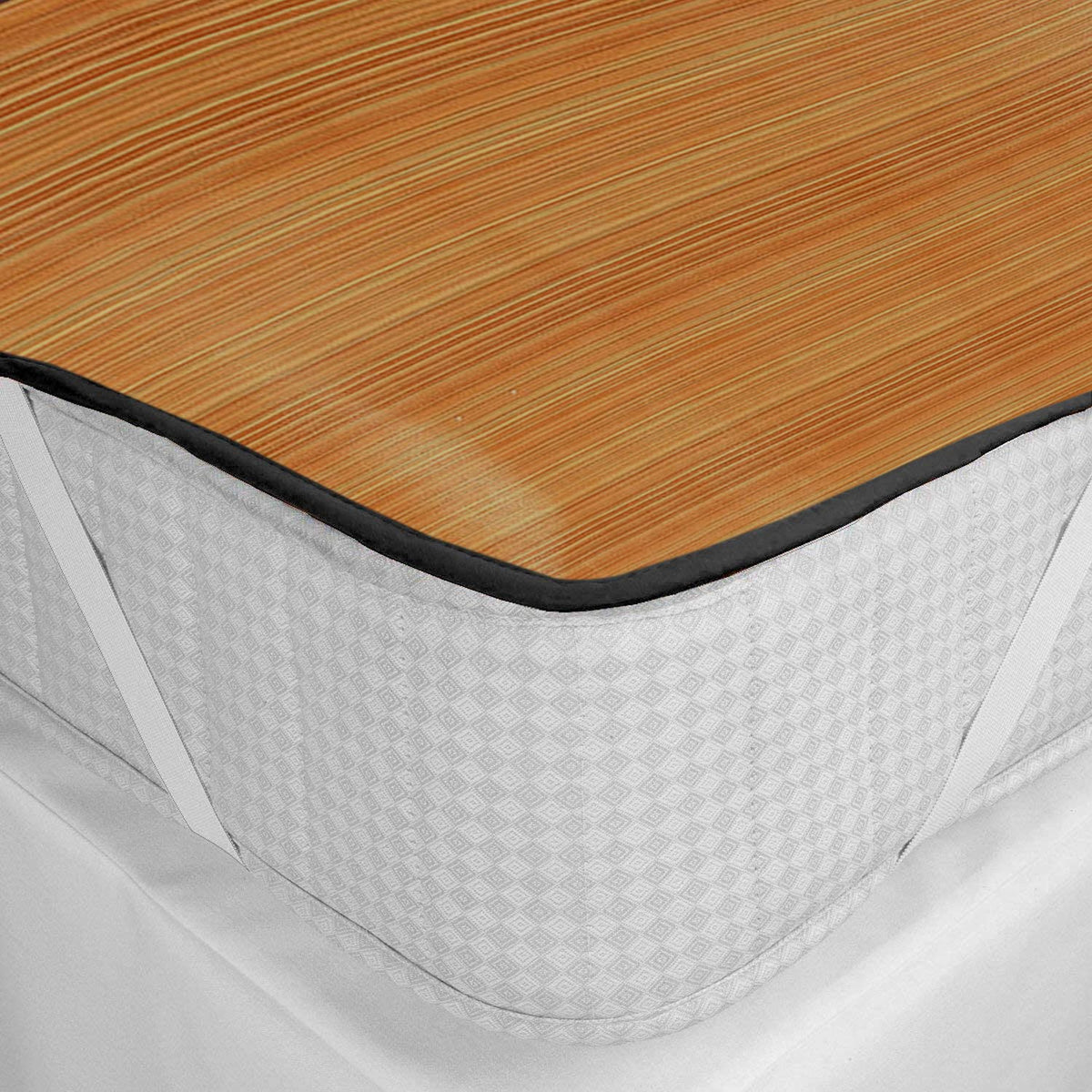 Kuber Industries Wooden Design Waterproof/Dustproof Double Bed Mattress Protector, 72"x76" (Brown)-44KM0330