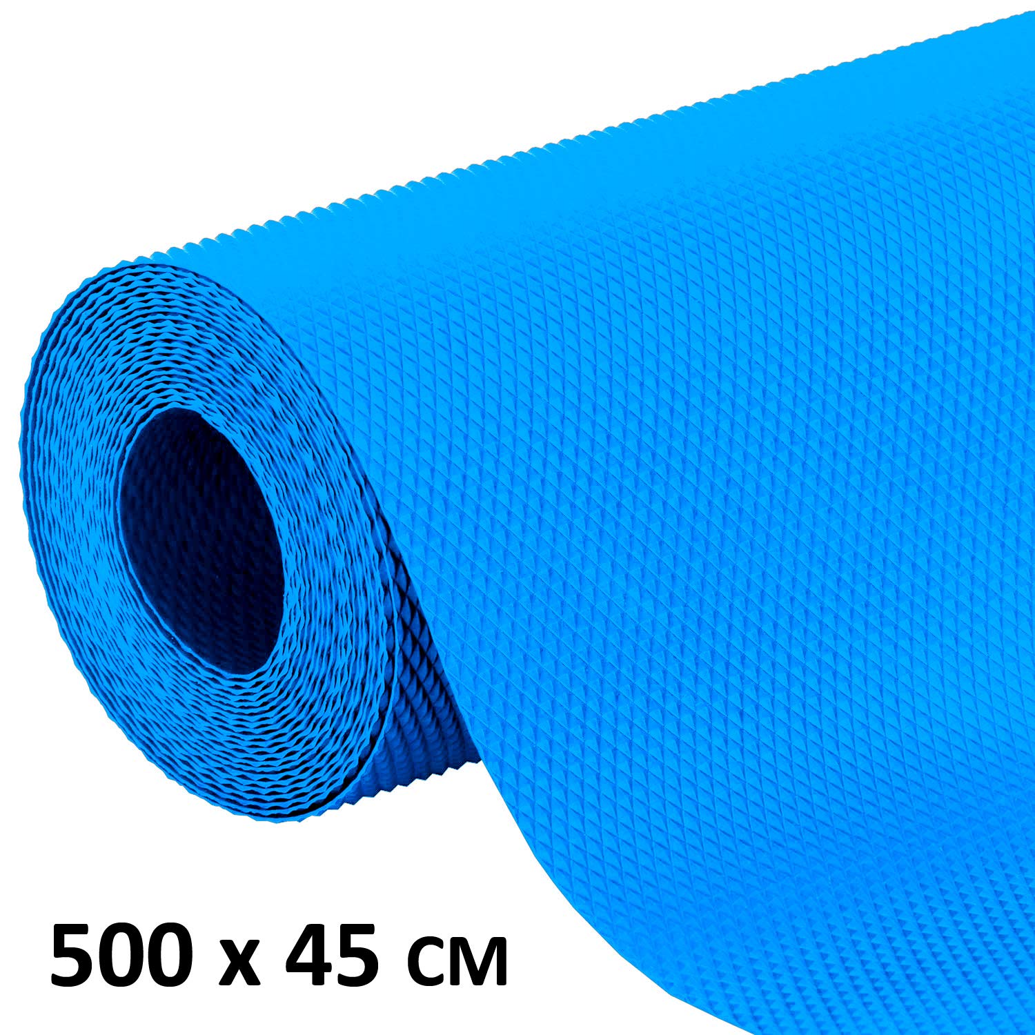 Kuber Industries Multipurpose Textured Super Strong Anti-Slip Mat Liner,Size 45X500 cm (5 Meter Roll, Blue) - CTKTC40259 Pack of 1
