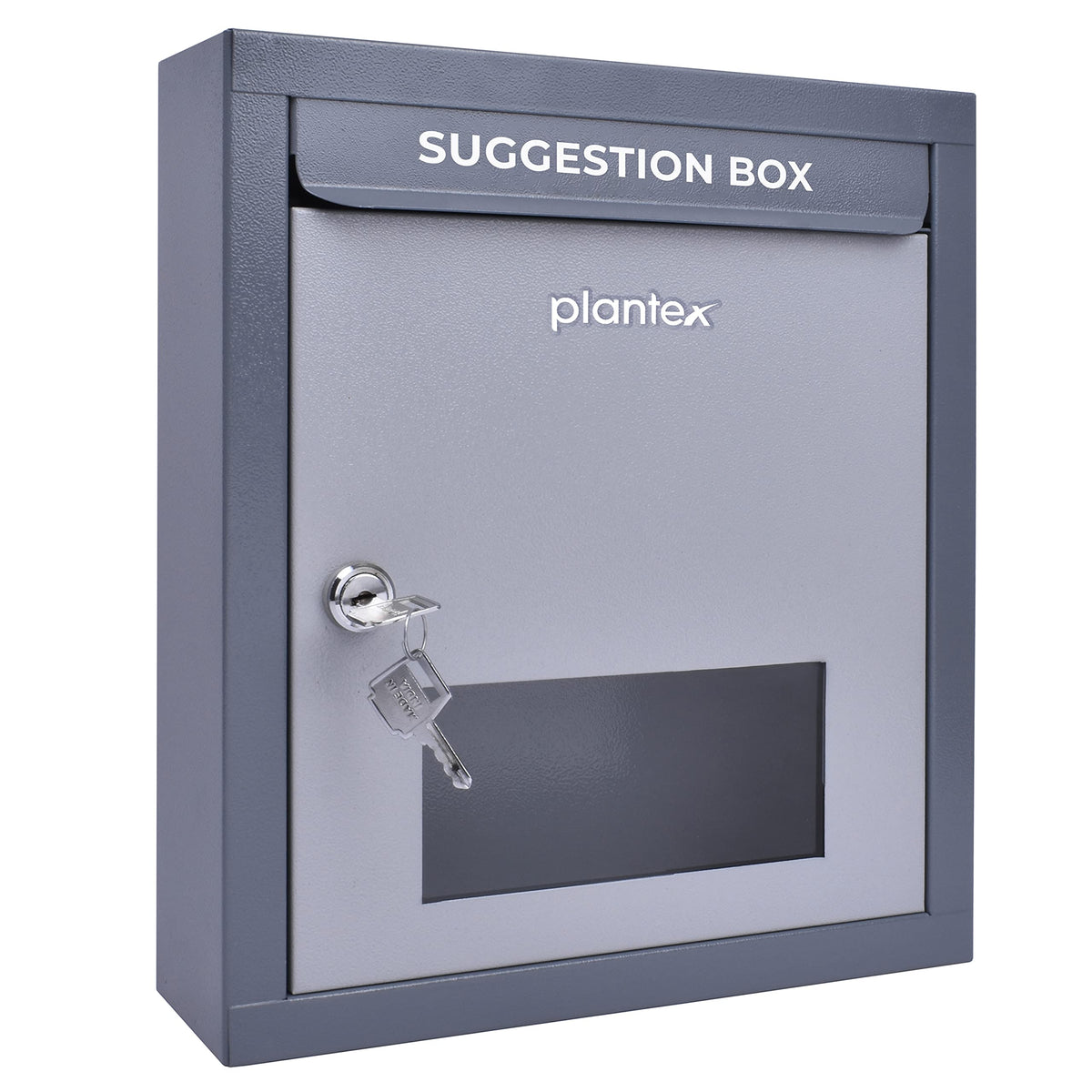 Plantex All in 1 Multipurpose Letter/Suggestion Box/Complaint/Donation Box with Lock Table Top or Wall Mount (Grey)