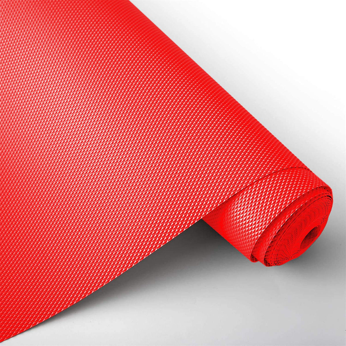 Kuber Industries Duty Diamond/Dots Shelf Liners, Non-Slip Drawer Liner Cabinet Pad Refrigerator Mat No Odor for Home and Kitchen-45X500 cm (5 Mtr,Red)-KUBMART11721