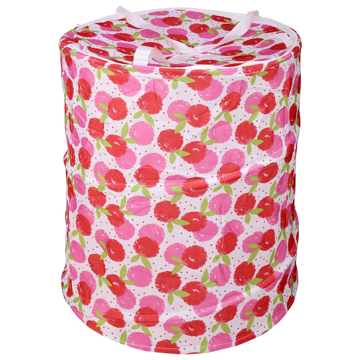 Kuber Industries Big Round Cloth Foldable Laundry Basket Bag, Volume:-40L,Multi Color, Standard (CTKTCVA20)