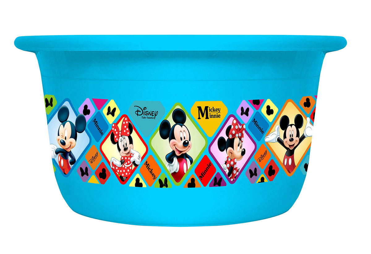 Kuber Industries Disney Mickey Minnie Print Unbreakable Plastic Multipurpose Bath Tub/Washing Tub 25 Ltr (Blue) -HS_35_KUBMART17890