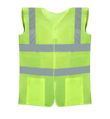 THE CLOWNFISH Hi-Vis Reflective Safety Vest Unisex Polyester Workwear Jacket Safety Coat with Reflective Tape for Traffic Sports Construction Site (XL, Green)