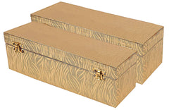 Kuber Industries Wooden 2 Pieces One Rod Bangle Storage Box (Gold) -CTKTC8706
