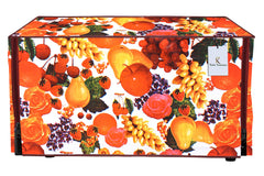 Kuber Industries Fruits Design PVC Microwave Oven Full Closure Cover for 25 Litre (White & Maroon) CTKTC33243
