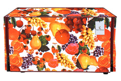 Kuber Industries Fruits Design PVC Microwave Oven Full Closure Cover for 20 Litre (White & Maroon) CTKTC33239