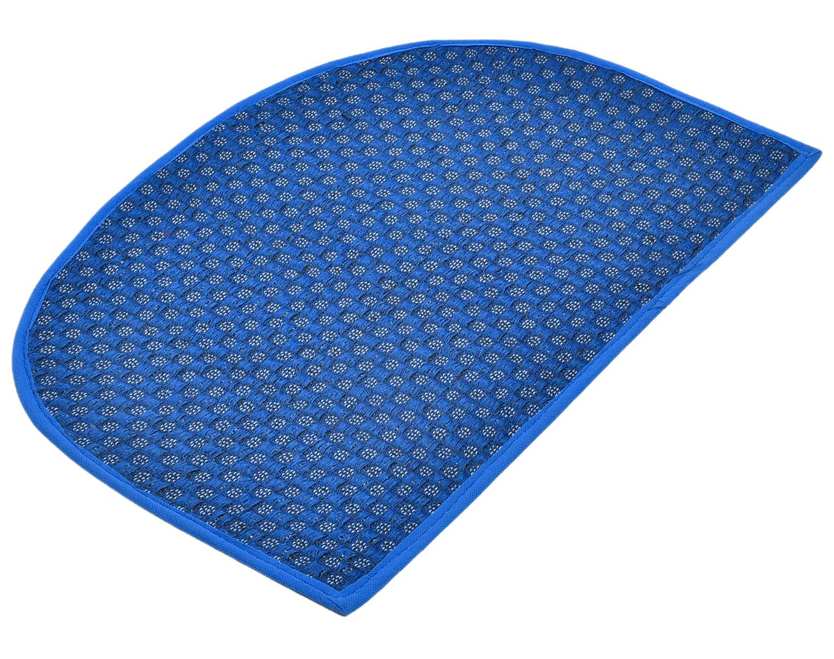 Heart Home D Shape Anti-Slip Durable Rubber Door Mat, Welcome Mat for Entryway,Patio,Garage, Outdoor, 21"x14" (Blue)-47HH01281