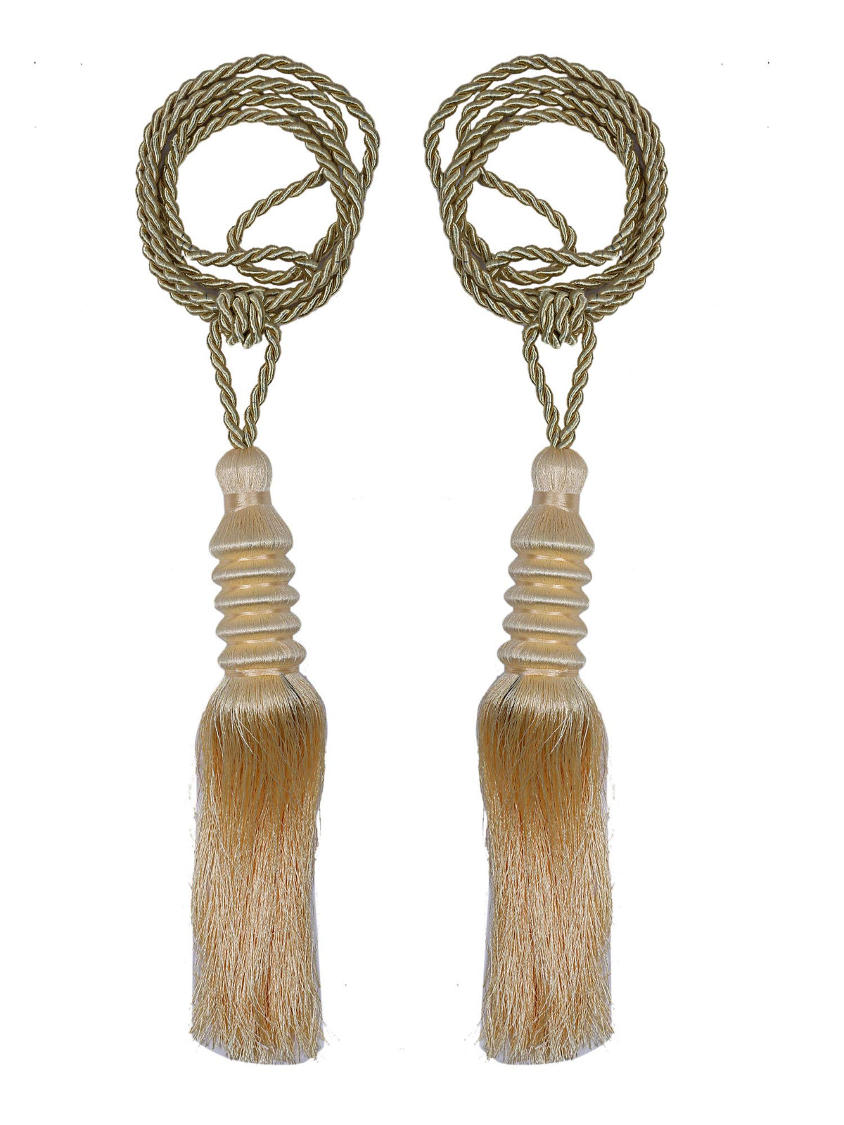 Kuber Industries Polyester 2 Pieces Curtain Tie Back Tassel Set (Gold) -CTKTC12880, Standard (CTKTC012880)