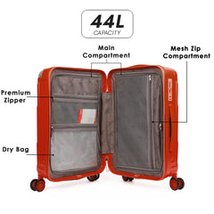 THE CLOWNFISH Ballard Series Luggage ABS & Polycarbonate Exterior Suitcase Eight Wheel Trolley Bag with TSA Lock- Green (Medium Size, 65 cm-26 inch)