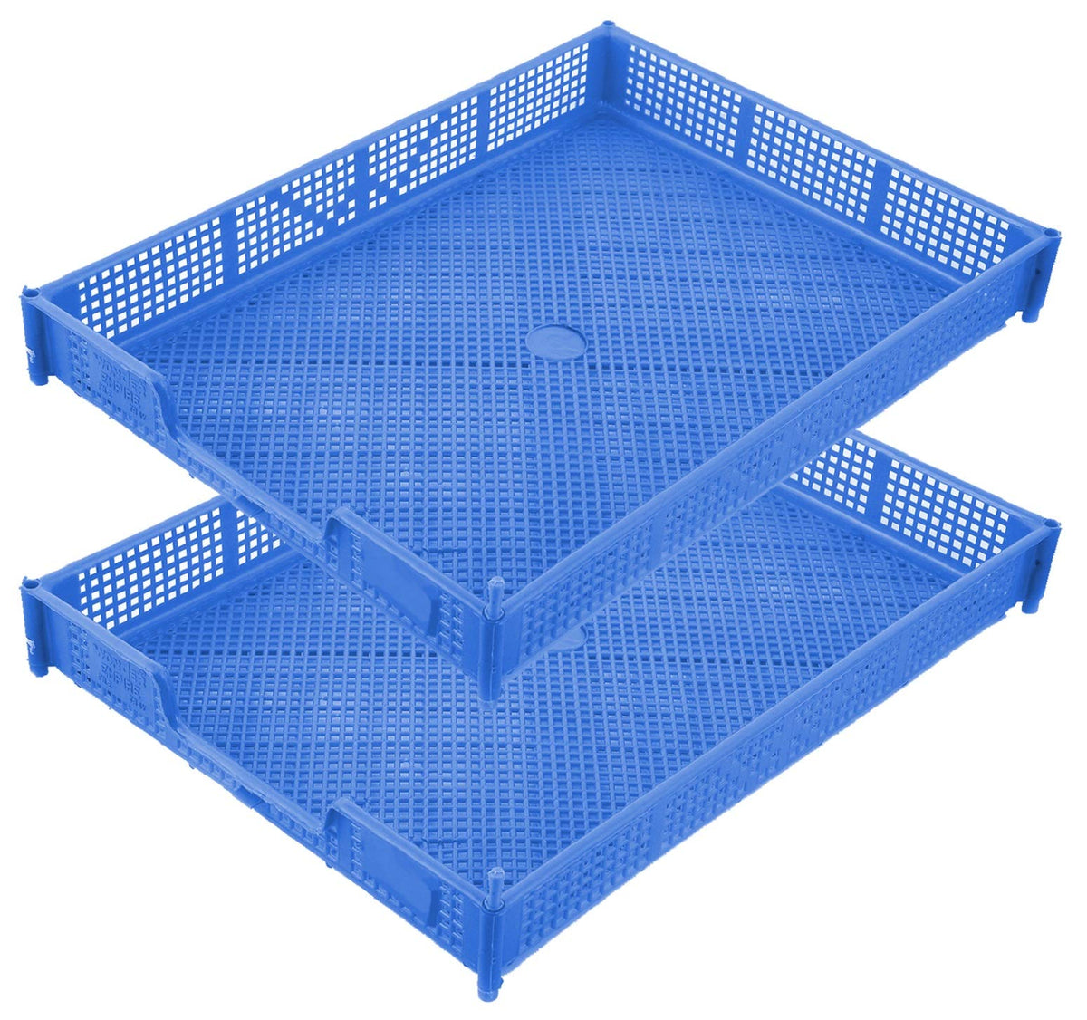 Kuber Industries Plastic 2 Pieces Stationary Office Tray, File Tray, Document Tray, Paper Tray A4 Documents/Papers/Letters/folders Holder Desk Organizer (Blue)