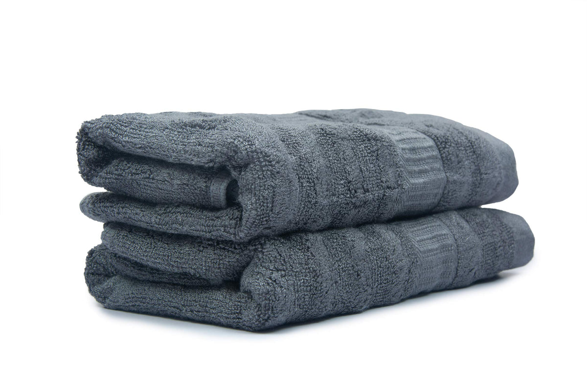 Mush Bamboo Hand Towels Set of 2 | 100% Bamboo Gym Towel for Men/Women Workout | Ultra Soft, Absorbent & Quick Dry Towel for Gym, Travel, Sports and Yoga | 75 X 35 cms | 600 GSM (Space Grey)