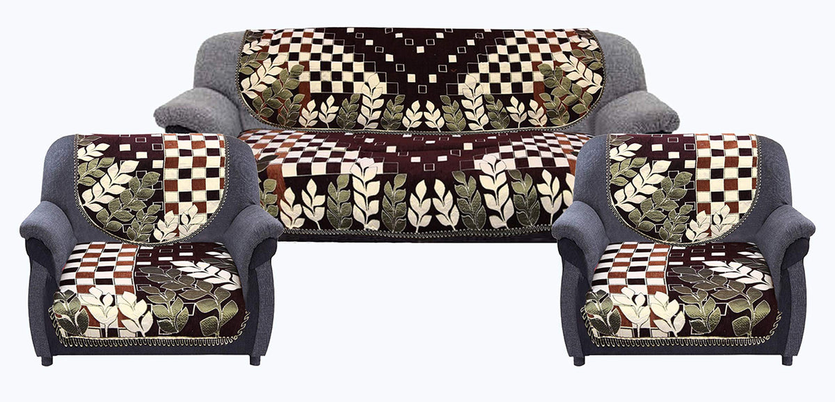 Kuber Industries 6 Piece Cotton 5 Seater Sofa Cover Set - Multicolour, Standard (CUSHIONCOVERS106)