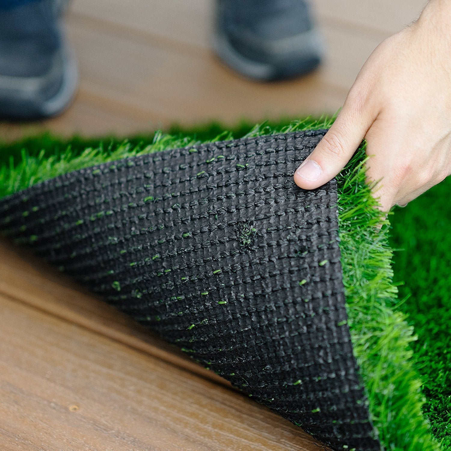 Kuber Industries High Density Artificial Grass Carpet Mat (3 x 5 ft, Green, GrassCT53)