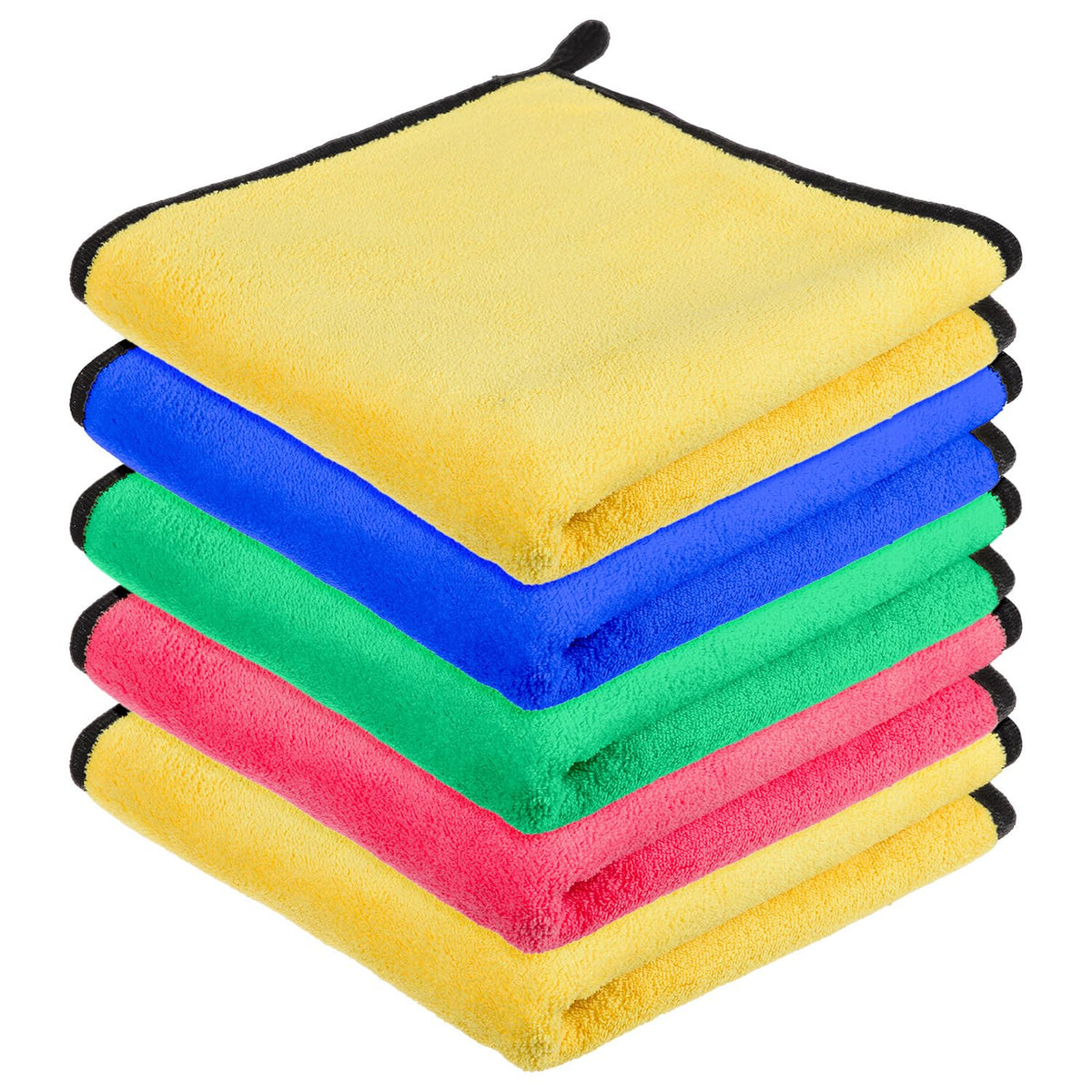 Kuber Industries Cleaning Towel | Reusable Cleaning Cloths for Kitchen | Duster Towel for Home Cleaning | 400 GSM Cleaning Cloth Towel with Hanging Loop | 40x40 | Pack of 5 | Multi