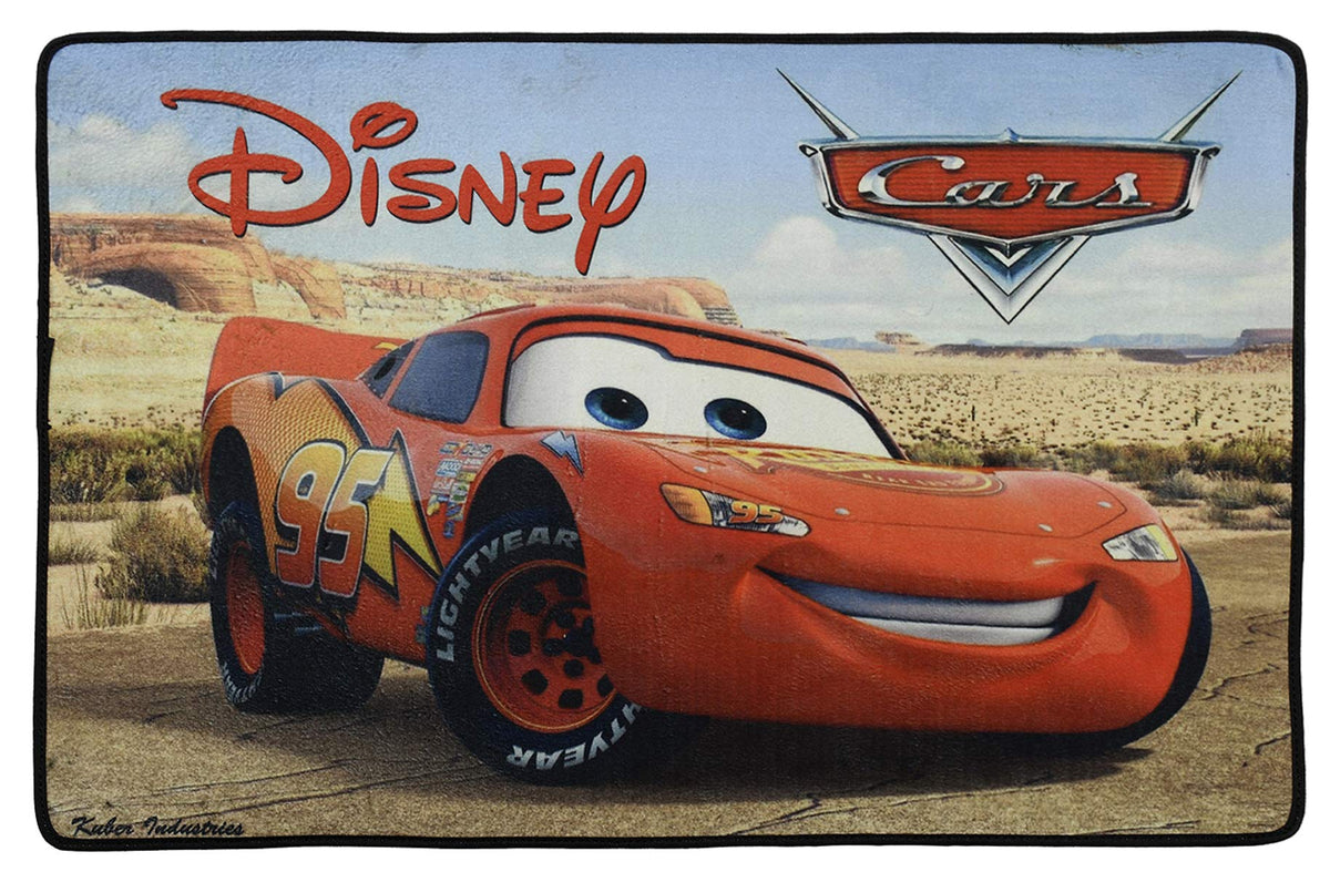 Kuber Industries Disney Cars Anti Slip Door Mat 23"x15" (Brown) (CTKTC046048)