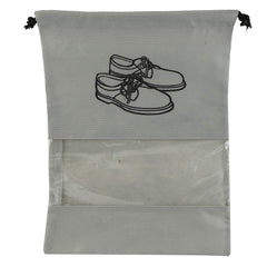 Kuber Industries Shoe Cover/String Bag Organizer|Shoe Print & Non Woven Material|Transparent Window|Size 43 x 30 Cm, Pack of 12 (Grey)-CTMTC039483