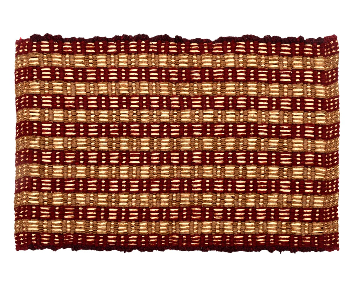 Kuber Industries Strips Design Cotton Door Mat for Porch/Kitchen/Bathroom/Laundry Room, 23"x14" (Maroon)-50KM01100