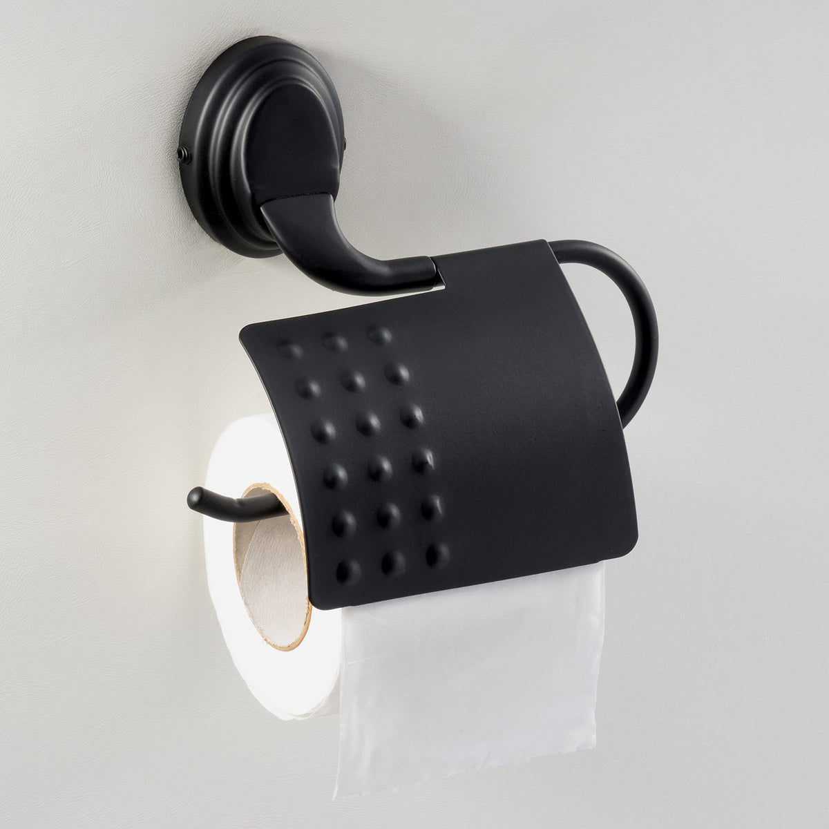 Plantex 304 Grade Stainless Steel Toilet/Tissue Paper Holder Stand for Washroom/Bathroom Accessories - Cubic (Black)