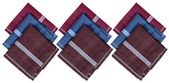 Kuber Industries 100% Cotton Premium Collection Handkerchiefs Hanky for Men, Set of 6 (Dark Color)