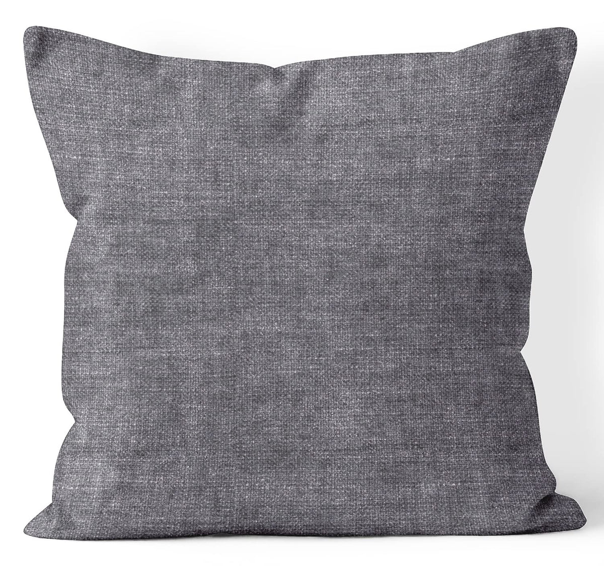 Encasa Homes Decorative Chenille Cushion Cover 50 x 50 cm (20 x 20 inch) - Grey - Soft Textured Self Design Plain Solid Colour Fabric, Large Square Pillow Covers for Bed, Sofa, Chair Seat