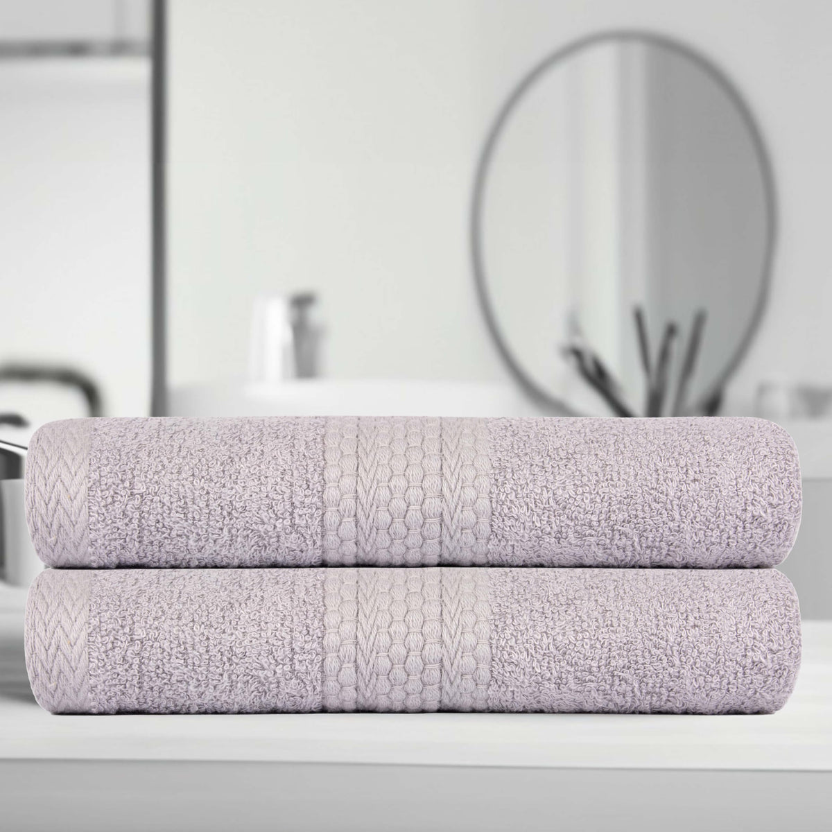 BePlush Zero Twist Bamboo Hand Towels Set of 2 : Ultra Soft, Highly Absorbent, Quick Dry, Anti Bacterial Napkins for Hand Towel || 450 GSM, 40 X 60 cms (2, Grey)