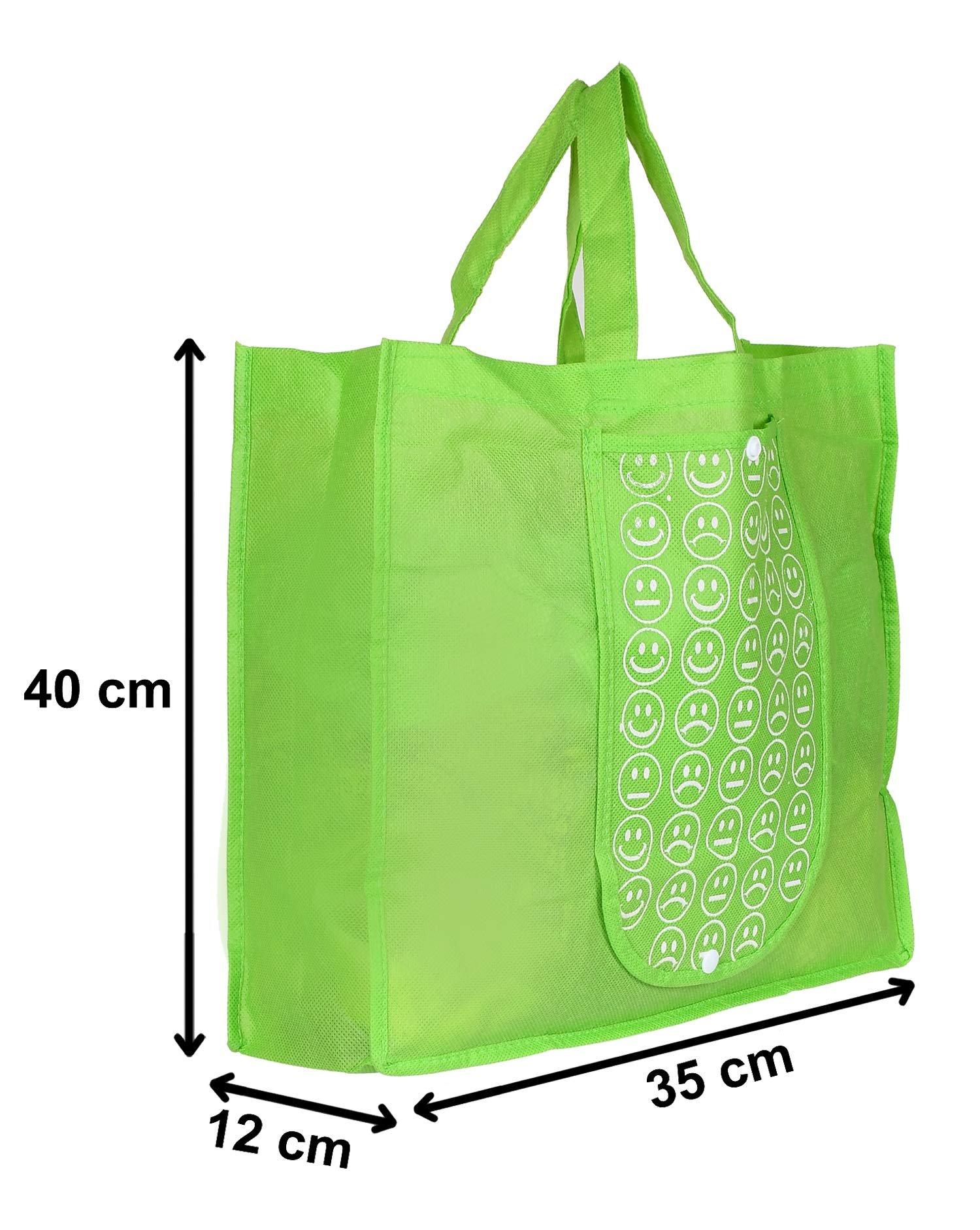 Kuber Industries Shopping Grocery Bags Foldable, Washable Grocery Tote Bag with One Small Pocket, Purse Bag Fits in Pocket Waterproof & Lightweight (Set of 2,Green & Pink) (HS_36_KUBMART018753)