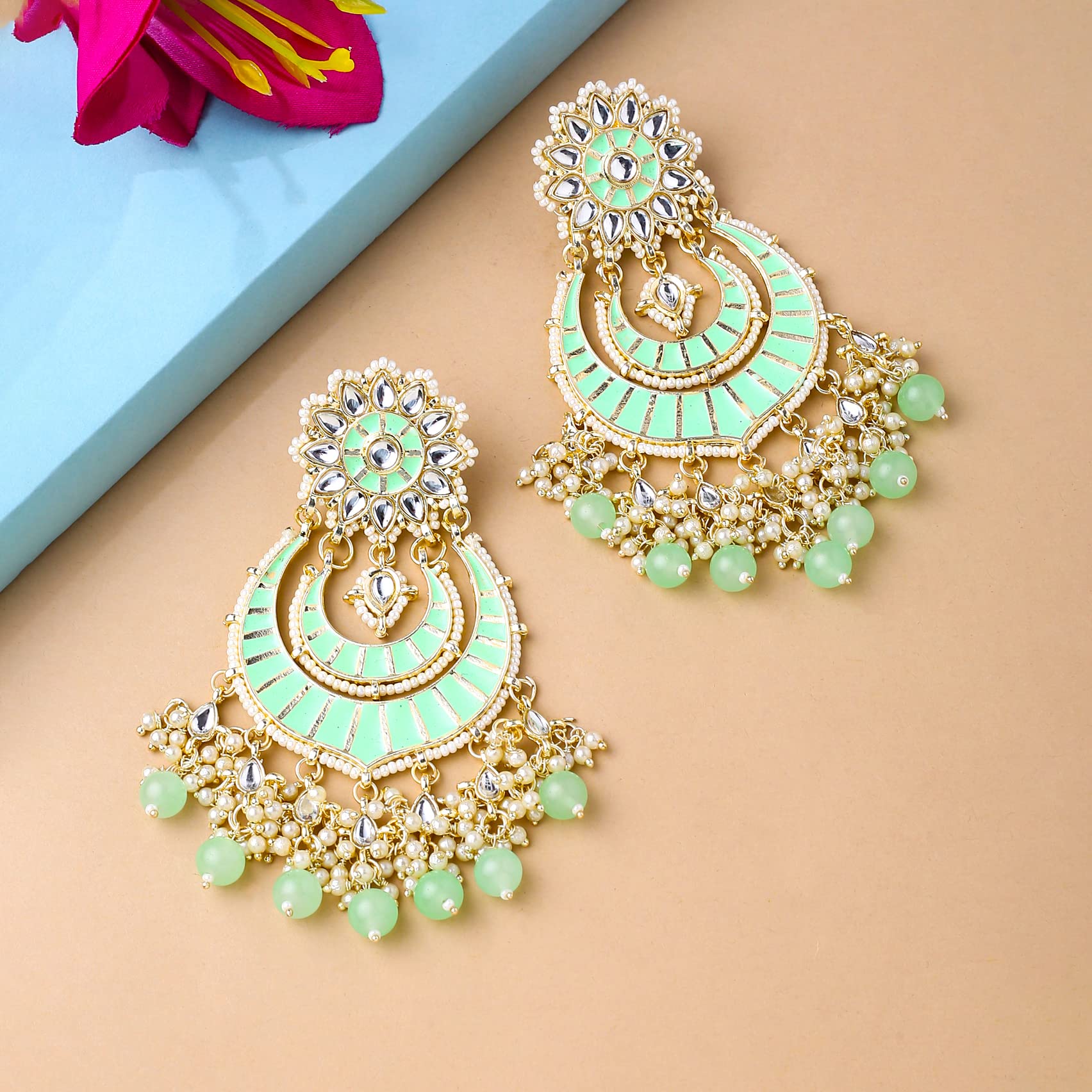 Kyna Earrings in Green – BLOSSOM BOX JEWELRY