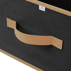 Heart Home Non-Woven Rectangular Flodable Cloth Storage Box (Black)-HS40HEARTH23911