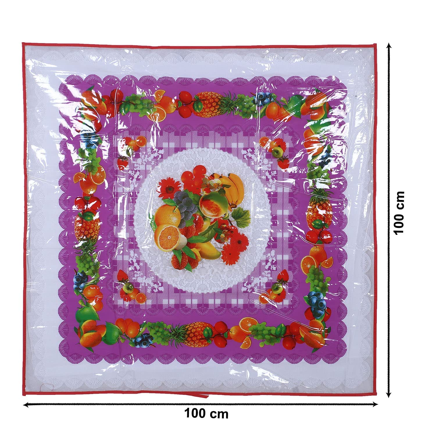 Kuber Industries Flower Design 3 Layered PVC Bed Server Food Mat Oil & Waterproof (Cream) (Model Number: HS_37_KUBMART020028)