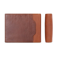 THE CLOWNFISH RFID Protected Genuine Leather Bi-Fold Wallet for Men with Multiple Card Slots & Coin Pocket (Dark Brown)