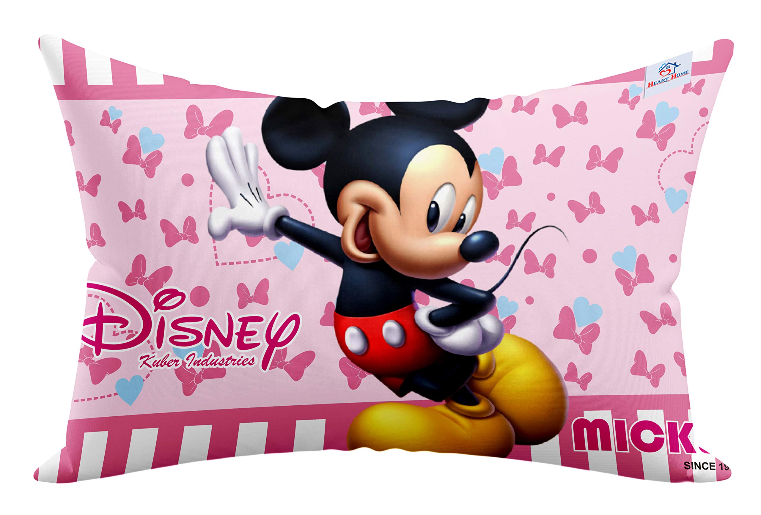 Heart Home Silky Soft Microfiber Disney Printed Toddler Kids Pillow|Size 12 x18 inch (Pink)-KUBMART15822