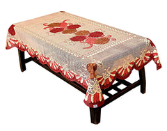 Heart Home Flower Design Cotton 4 Seater Center Table Cover 40"x60"(Cream)-HHEART15505, Standard