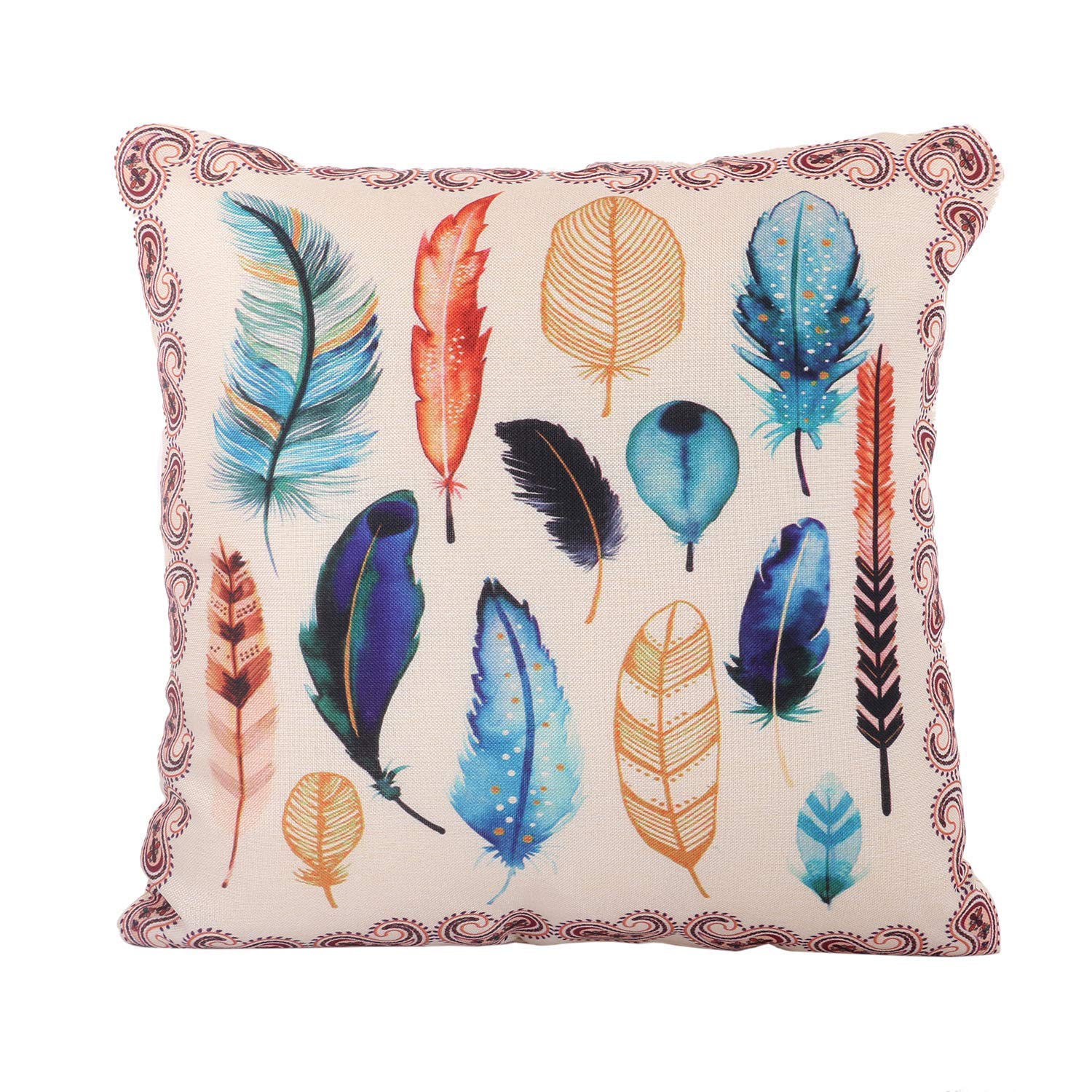 Kuber Industries Wings Design 2 Pieces Cotton Cushion Cover - 16"x16"(Cream)