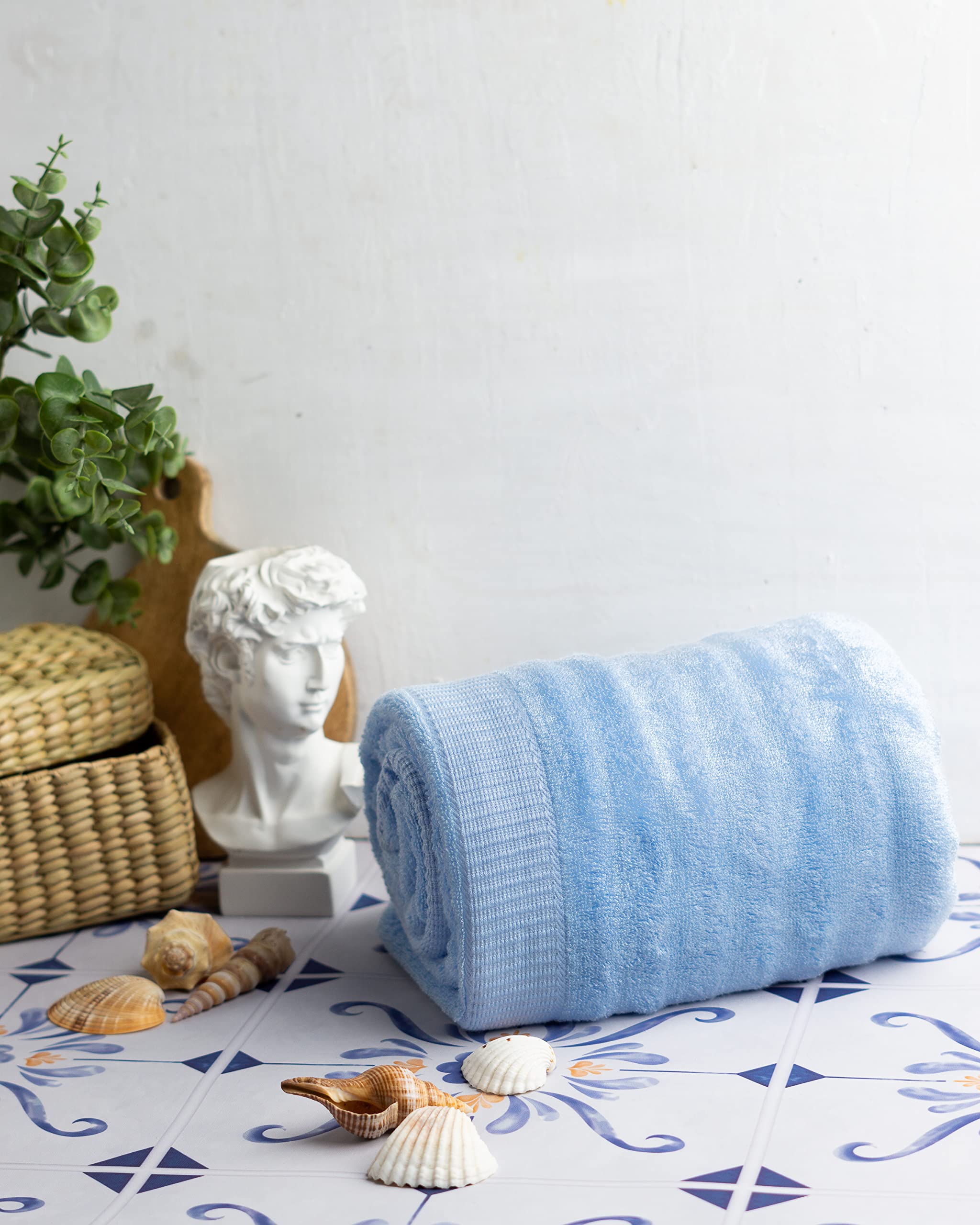 Mush 600 GSM Bath Towel 1 - Sky Blue, 100% Bamboo