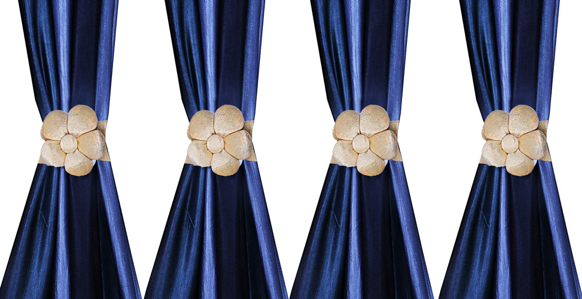 Kuber Industries Velvet 4 Pieces Curtain Tie Back Tassel Set (Gold) - CTKTC024104