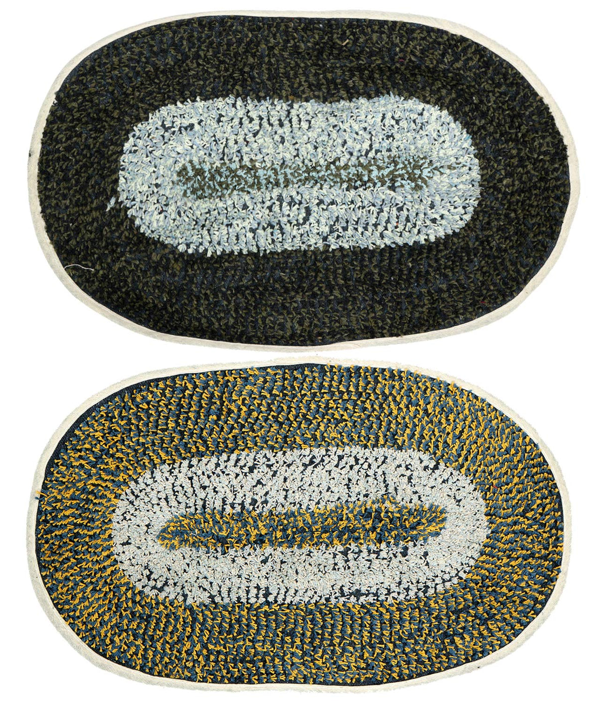 Kuber Industries Oval Design Soft Cotton 2 Pieces Door Mat (Multi)-CTKTC032479