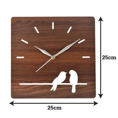 Kuber Industries Designer Wooden Decorative Round Shaped Wall Clock for Home Décor Size 25 x 25 (Brown)