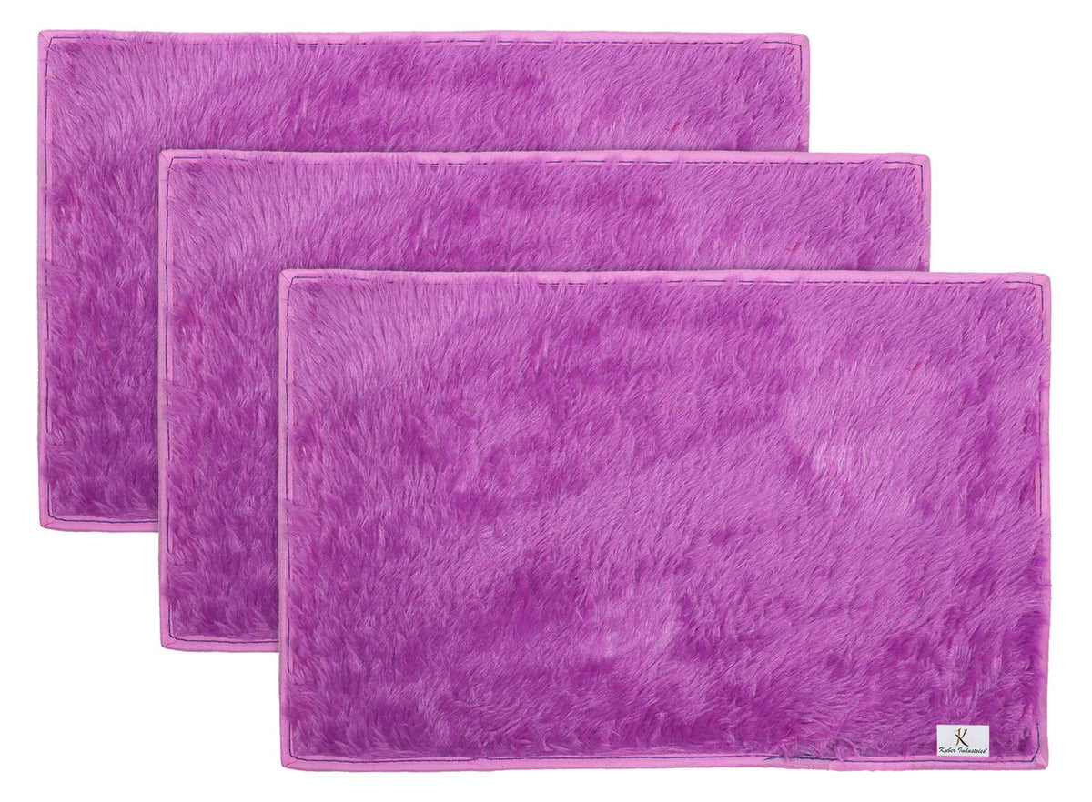 Kuber Industries Door Mat (Purple, Microfiber, 56x37 cm) (KUBQMART011486)