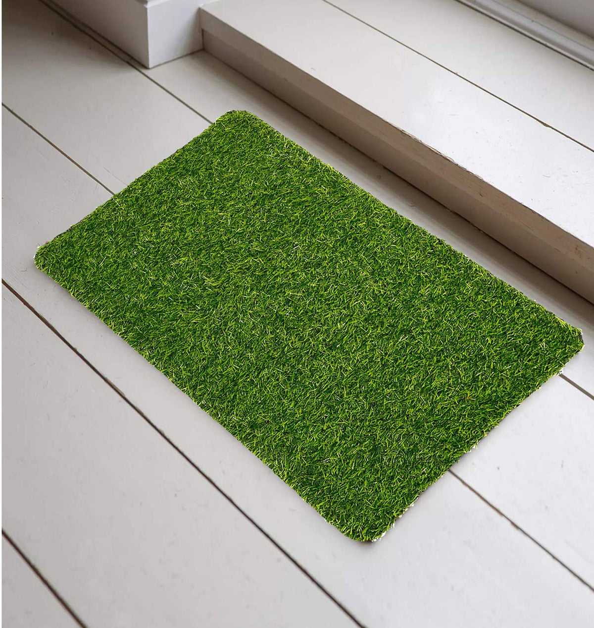 Kuber Industries High Density Artificial Grass Mat for Balcony Or Doormat, Artificial Grass (24 X 36 Inch), Green KUBMART02936