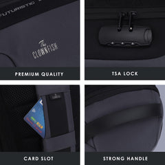 THE CLOWNFISH Multifunctional Water Resistant Anti Theft Sling Bag with USB Charging Polyester Material (Grey)