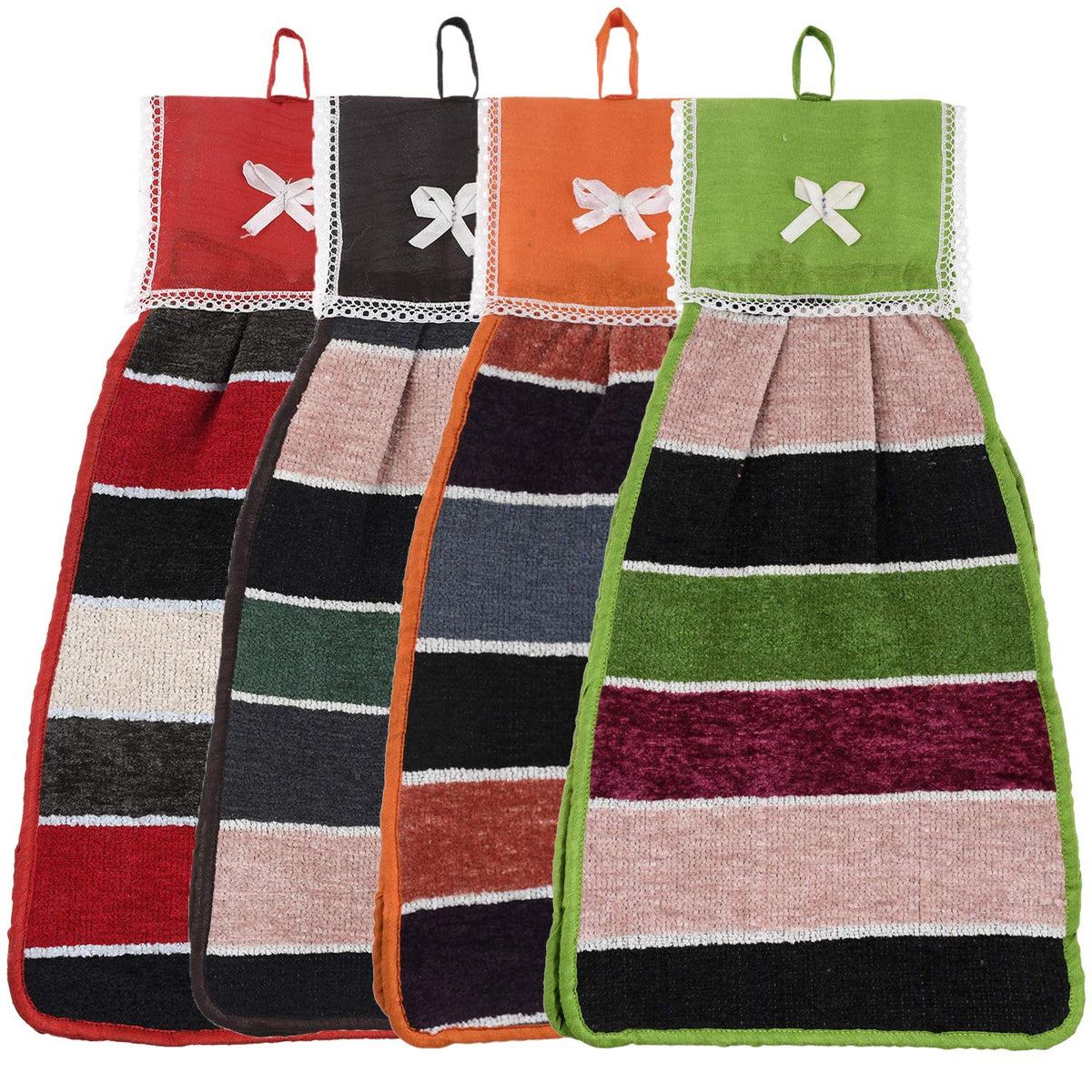 Kuber Industries Hanging Cotton 4 Pieces Cotton Washbasin Napkin/Hand Towel for Kitchen and Bathroom (Multi) - CTKTC45588