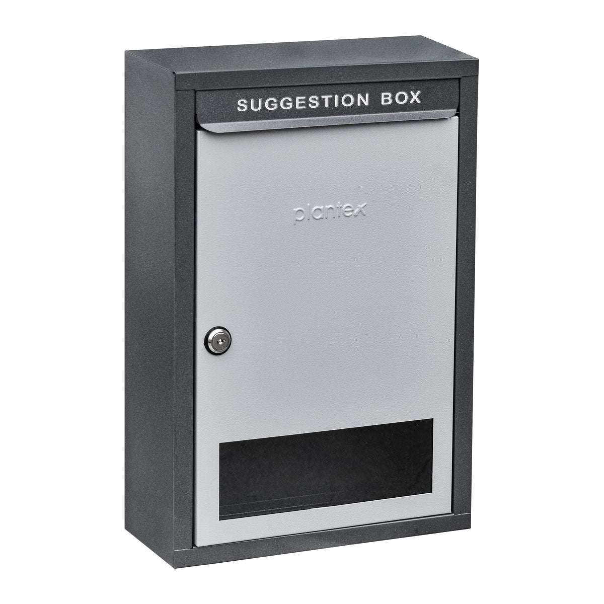 Plantex All in 1 Multipurpose Big Size Letter Box/Complaint Box/Suggestion Box/Donation Box with Lock Table Top or Wall Mount (Grey)