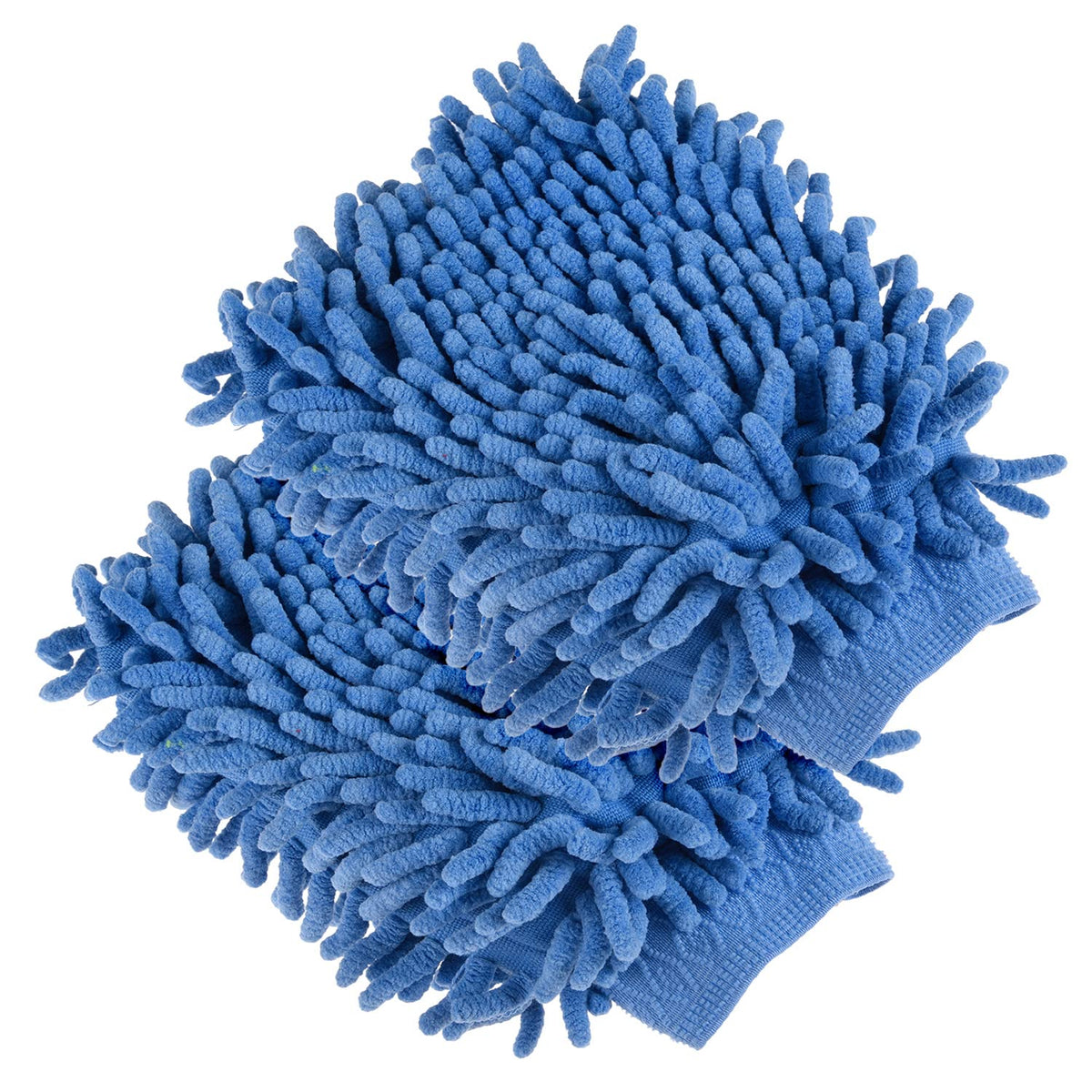 Kuber Industries Chenille Mitts|Microfiber Cleaning Gloves|Inside Waterproof Cloth Gloves|100 Gram Weighted Hand Duster|Chenille Gloves for Car|Glass|Pack of 2 (Blue)