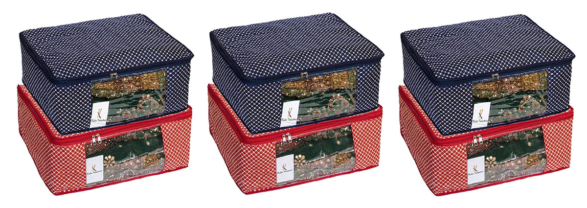 Kuber Industries Polka Dots 6 Piece Hathkadi Print Cotton Saree Cover