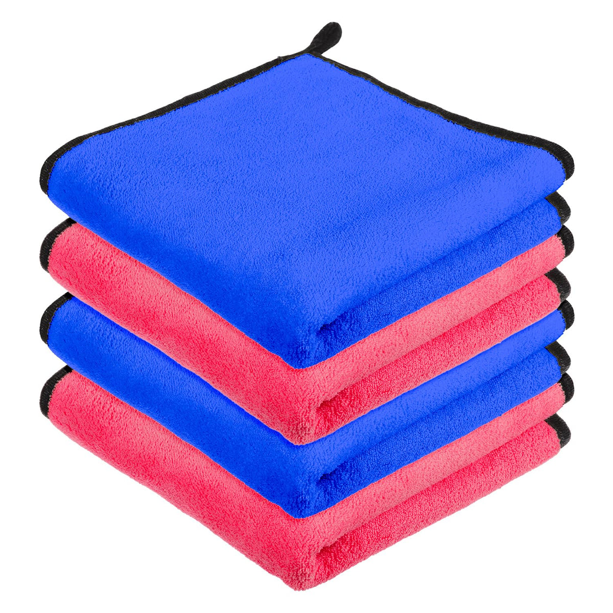 Heart Home Cleaning Towel | Reusable Cleaning Cloths for Kitchen | Duster Towel for Home Cleaning | 400 GSM Cleaning Cloth Towel with Hanging Loop | 40x40 | Pack of 4 | Multi