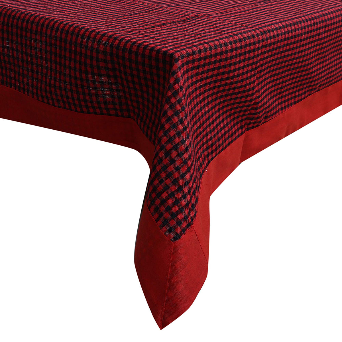 Kuber Industries Checkered Design Cotton 6 Seater Dining Table Cover 60"x90" (Maroon)