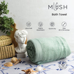 Mush 100% Bamboo 600 GSM Bath Towel |Ultra Soft, Absorbent & Quick Dry Towel for Bath |Towel Set of 2 | Solid | Couple Towel Set | 29 x 59 Inches (2, Navy Blue & Sky Blue)